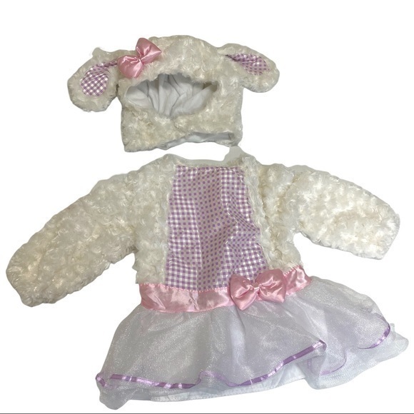 Lamb Sheep Costume Dress and Hat Size 12-24 months toddler kids - Picture 2 of 12